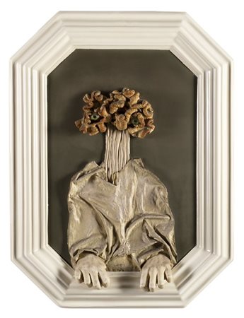 Carlo Guarienti "A un ricordo remoto" 1970
collage di platiche e vetro
cm 81x60