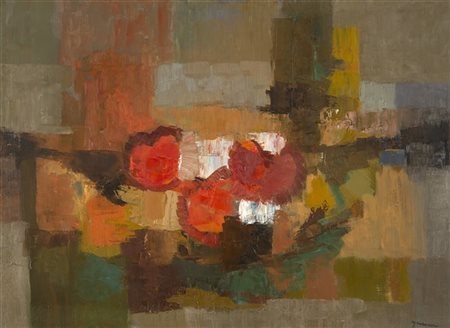 Giuseppe Ajmone "Senza titolo (natura morta)" 1953 circa
olio su tela
cm 46x65
F