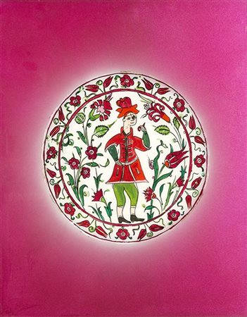 Aldo Mondino "Iznik" 2001-2002
olio su vetro
cm 50x40
Firmato al retro

Provenie