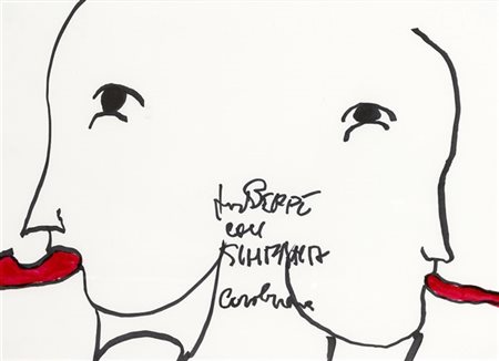 Carol Rama "Senza titolo" 
tecnica mista su carta
cm 23,5x32,5
Firmato e dedicat