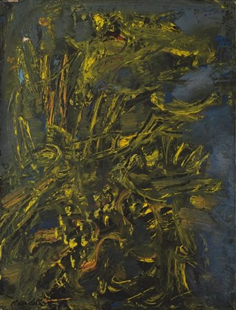 Pompilio Mandelli "Paesaggio d'autunno" 1962
olio su carta applicata su tela
cm