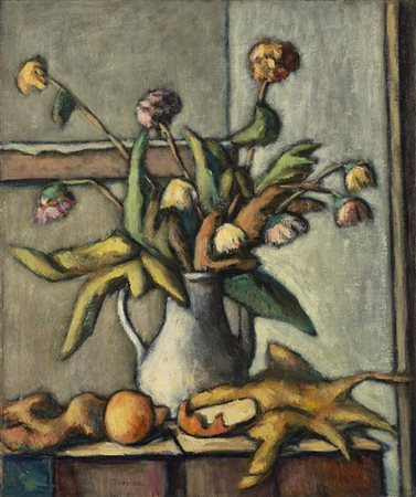 Fiorenzo Tomea "Fiori" 1947
olio su tela
cm 60x50
Firmato in basso a sinistra
Fi
