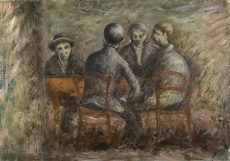 Ottone Rosai "Conversazione" 1943
olio su tela
cm 70,5x100
Firmato e datato 43 i