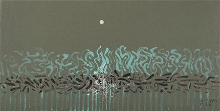 Hsia Yan "Senza titolo" 1964
acrilico su carta
cm 37x74
Firmato e datato 64 in b