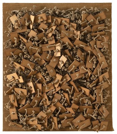 Jack Clemente "Proliferazioni" 1967
corde annodate a tasselli di legno applicati