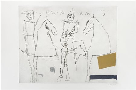 Marino Marini "Giocoliere sopra" 1973
acquaforte, puntasecca e acquatinta a colo