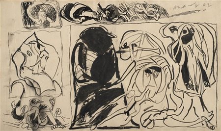 Pierre Alechinsky "Senza titolo" 1962
china su carta
cm 24,5x42
Firmato e datato