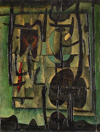 Gianni Dova "La gabbia delle farfalle" 1958
olio su tela
cm 65x50
Firmato in bas