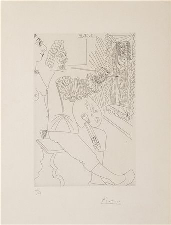 Pablo Picasso "Artiste Peintre au travail, avec un Modèle laid (from la Serie 34