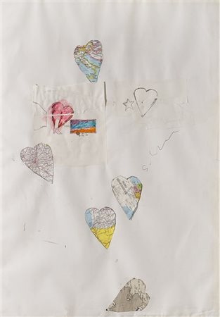 Mario Schifano "Senza titolo" 1973-78
tecnica mista e collage su carta
cm 100x70