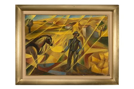 Pippo Rizzo "Scena campestre - studio per affresco" 1928 circa
olio su tela
cm 5