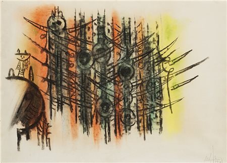Wifredo Lam "Idols" 1960
tecnica mista su carta
cm 46x63
Firmato e datato 1960 i