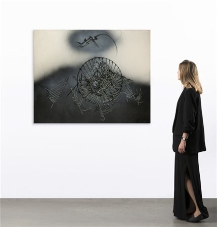 Emilio Scanavino "La ruota" 1984
olio su tela tamburata
cm 114x146
Firmato in ba