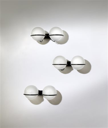 SARFATTI GINO (1912 - 1985) - Tre lampade da parete modello 239/2, produzione Arteluce, 1970. (3).