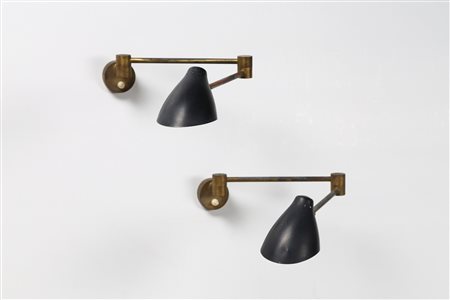 LELII ANGELO (1911 - 1979) - Coppia di lampade da parete, produzione Arredoluce anni '50. (2).