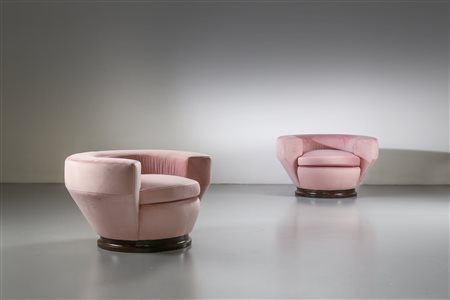 SARTORI FRANZ T.  (n. 1927) - (attribuito) Coppia di poltrone girevoli fine anni '60. (2).