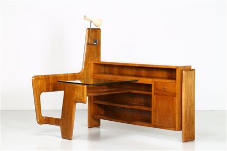 SAIBENE GIANNI - (attribuito) Scrivania con lampada anni '50.