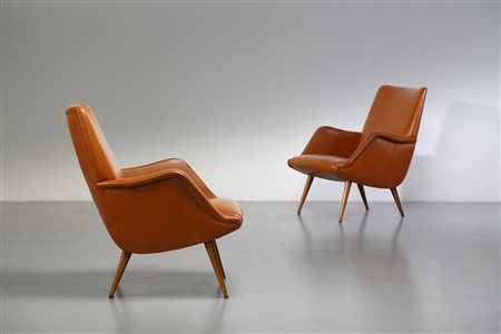 DE CARLI CARLO (1910 - 1999) - Coppia di poltrone modello 802, produzione Cassina,1954. (2).