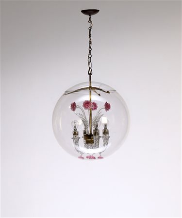 POLI FLAVIO (1900 - 1984) - Lampada a sospensione, produzione Seguso, 1930.