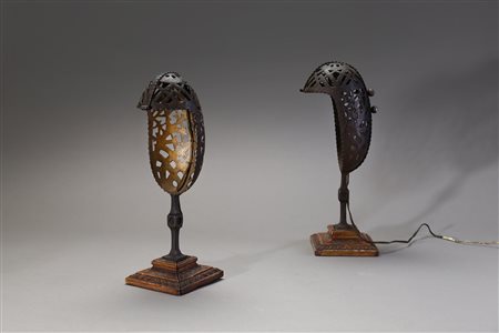 MAZZUCOTELLI ALESSANDRO (1865 - 1938) - Coppia di lampade da tavolo anni '20. (2).