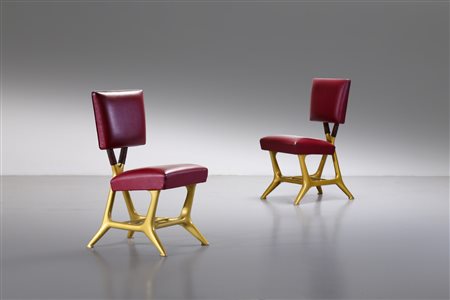 MINOLETTI GIULIO (1910 - 1981) - Coppia di sedie per ATR300 Settebello Officine Breda, anni '60. (2) .