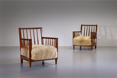 TEMPESTINI MAURIZIO (1908 - 1960) - Coppia di poltrone anni '30. (2).