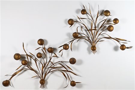  MANIFATTURA ITALIANA  - Coppia di grandi lampade da parete anni '40. (2).