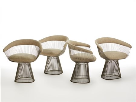 Warren Platner Quattro poltroncine modello "1725". Produzione Knoll Internationa