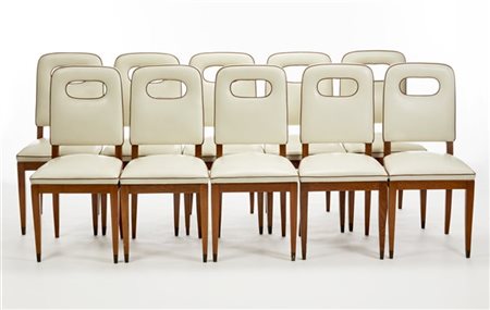 Giovanni Gariboldi (Attribuito)
Lotto di dieci sedie in legno di mogano massello