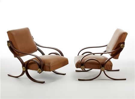 Antonio Scoccimarro Coppia di poltrone modello "Arcadia". Produzione Adrasteia,