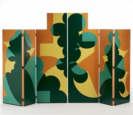 Dino Gavina "Paravento omaggio a Giacomo Balla"
Pannelli in legno laccato. Reali