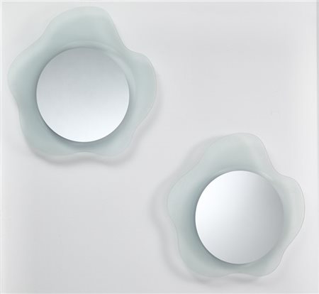 Nanda Vigo Coppia di specchi modello "Round Round". Produzione Glas Italia, Mach