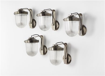 Fulvio Raboni Lotto composto da cinque lampade da parete modello "G.A.". Produzi