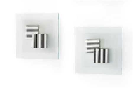 Angelo Brotto Coppia di pannelli / appliques. Italia, anni '60/'70. Scatola port