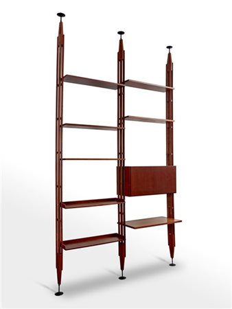 Franco Albini Libreria a due moduli con uno stipo a ribalta, sei ripiani e due v