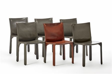 Mario Bellini Lotto composto da sei sedie modello "Cab 412". Produzione Cassina,