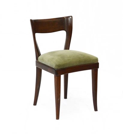 Figli di Amedeo Cassina Sedia in legno massello con seduta imbottita rivestita i