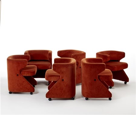 Gianni Moscatelli * Lotto di sei poltroncine modello "Poney". Produzione Formano