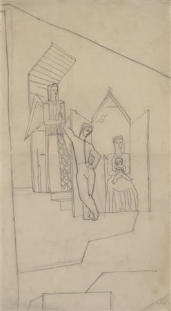 Gio Ponti Studio di decorazione pittorica di soggetto religioso, raffigurante un