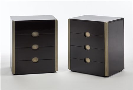 Luigi Caccia Dominioni Coppia di cassettiere a quattro cassetti. Produzione Azuc