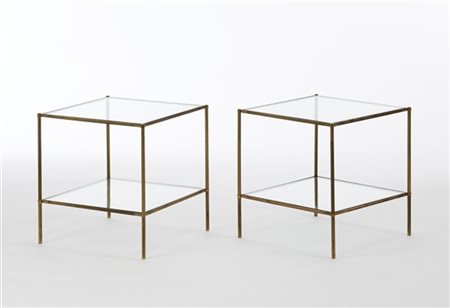 Corrado Corradei Dell'Acqua Coppia di tavolini a due ripiani modello "T12 Montec