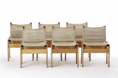 Afra Scarpa (1937-2011) e Tobia Scarpa (1935) Sei sedie modello "Monk". Produzio