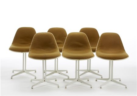 Charles Eames (1907-1978) e Ray Eames (1912-1988) Lotto di sei sedie modello "La