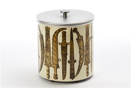 Piero Fornasetti Portaghiaccio con coperchio della serie "Pugnali". Milano, anni