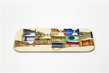 Piero Fornasetti Vassoio della serie "Bicchieri di Boemia". Milano, anni '60ca.