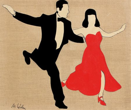 LODOLA Marco Dorno 1955 Ballerini olio su tela, cm. 100 x 120 Firma 'M....