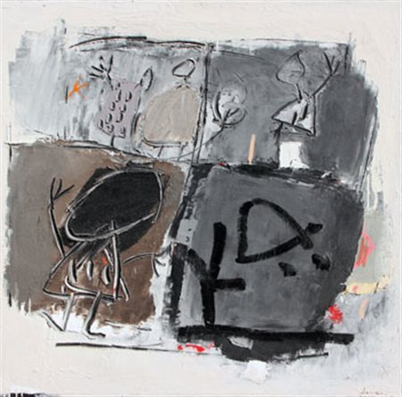 ASVERI Gianfranco Fiorenzuola d'Arda, 1948 Composizione, 1989 tecnica mista...