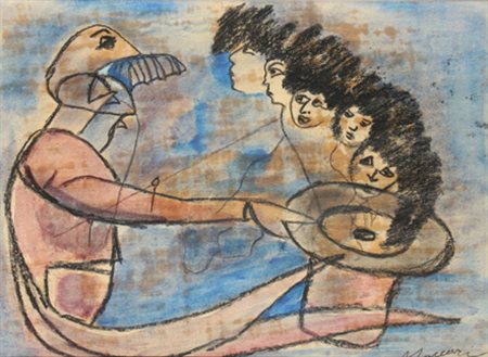 MACCARI Mino Siena 1898 - Roma 1989 Senza titolo tecnica mista su carta...