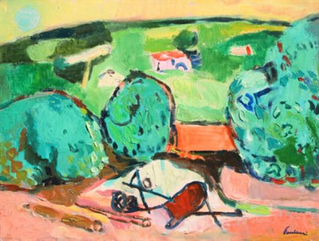 PAULUCCI Enrico Genova 1901 - Torino 1999 Paesaggio, 1980 olio su tela, cm....