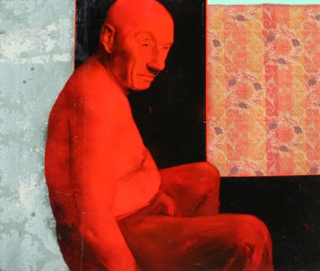 GUIDA Federico Milano 1969 Dino, 2002 olio e applicazioni di tessuto su tela,...